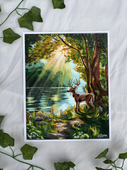 Impression d'art: Cerf du Lac